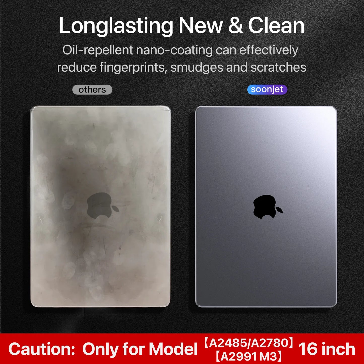 Soonjet Compatible for MacBook Air 13.6 inch Case M3 M2 2024-2022 - Matte Clear