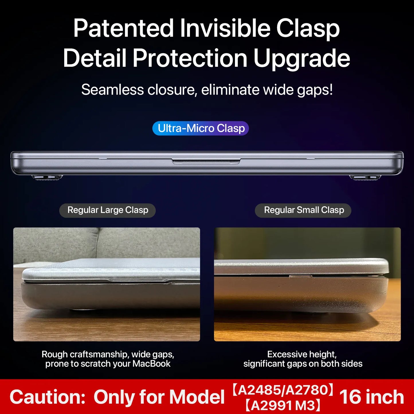 Soonjet Compatible for MacBook Air 13.6 inch Case M3 M2 2024-2022 - Matte Clear