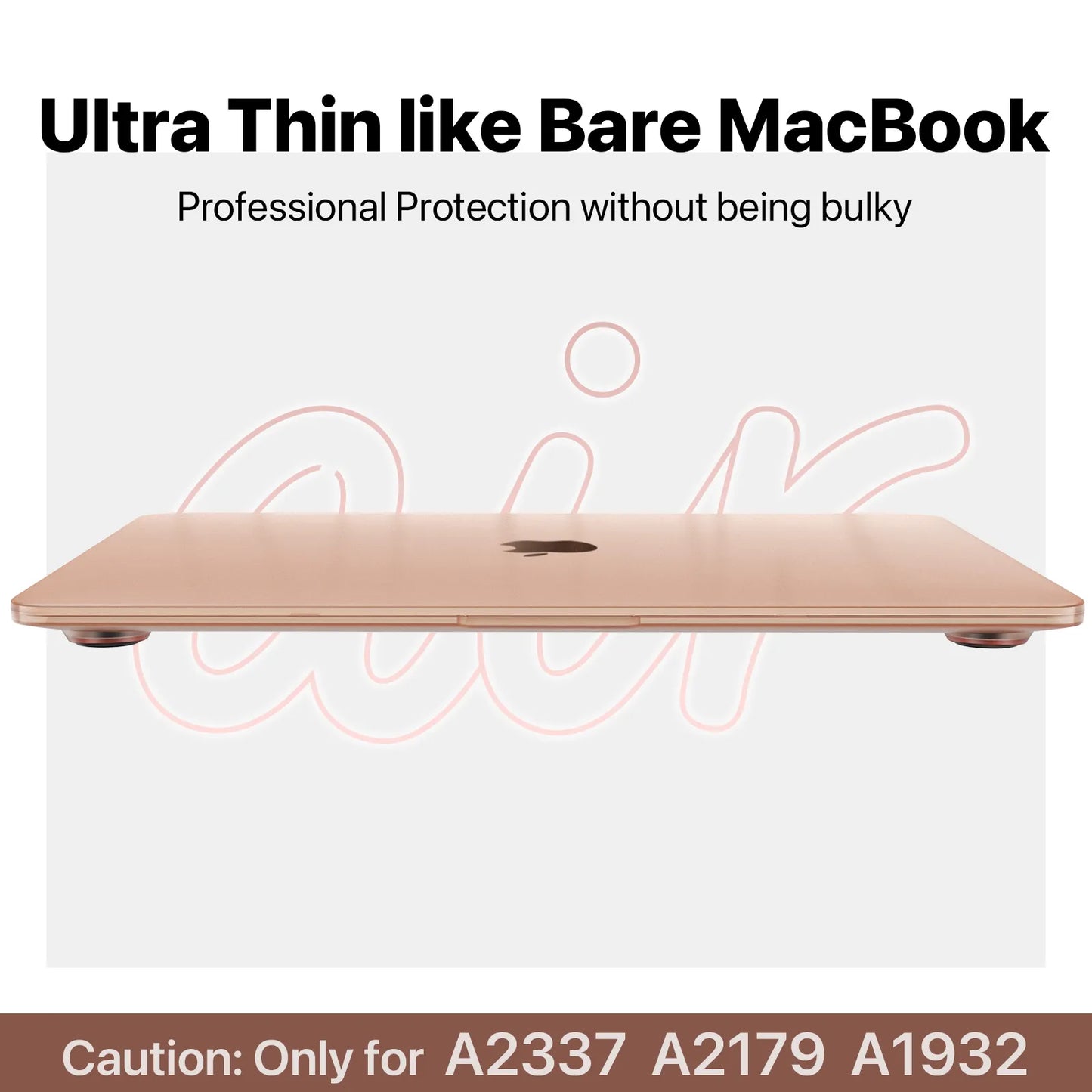 Soonjet Compatible for MacBook Air 13 inch Case M1 2020 - Gold Clear