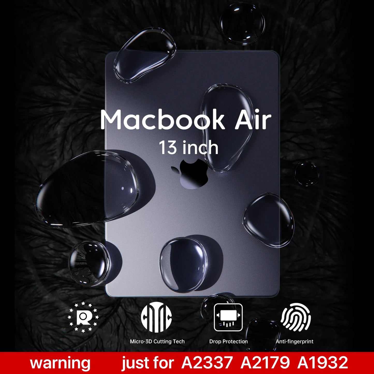 Soonjet Compatible for MacBook Air 13 inch Case M1 2020 - Space Gray Clear