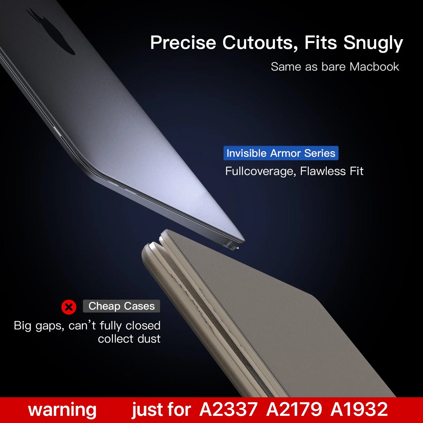 Soonjet Compatible for MacBook Air 13 inch Case M1 2020 - Space Gray Clear