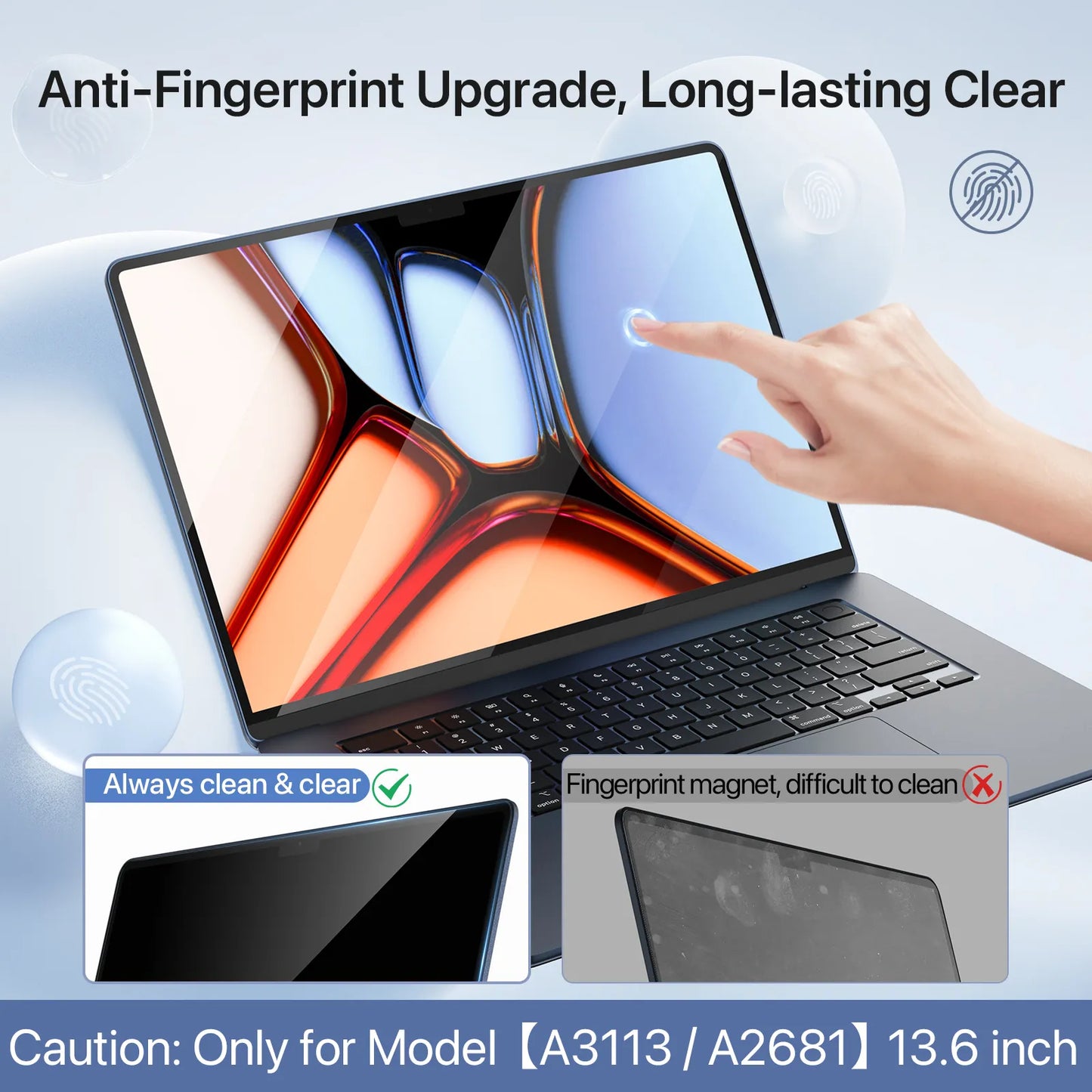 soonjet for MacBook Air 13.6 inch Screen Protector, Laptop Screen Protector for MacBook Air 13