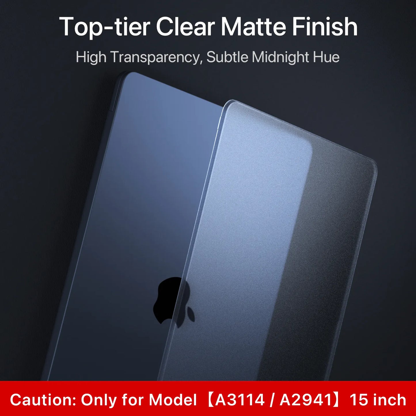 Soonjet for MacBook Air 15 inch Case with Translucent Keyboard Cover - Midnight Clear