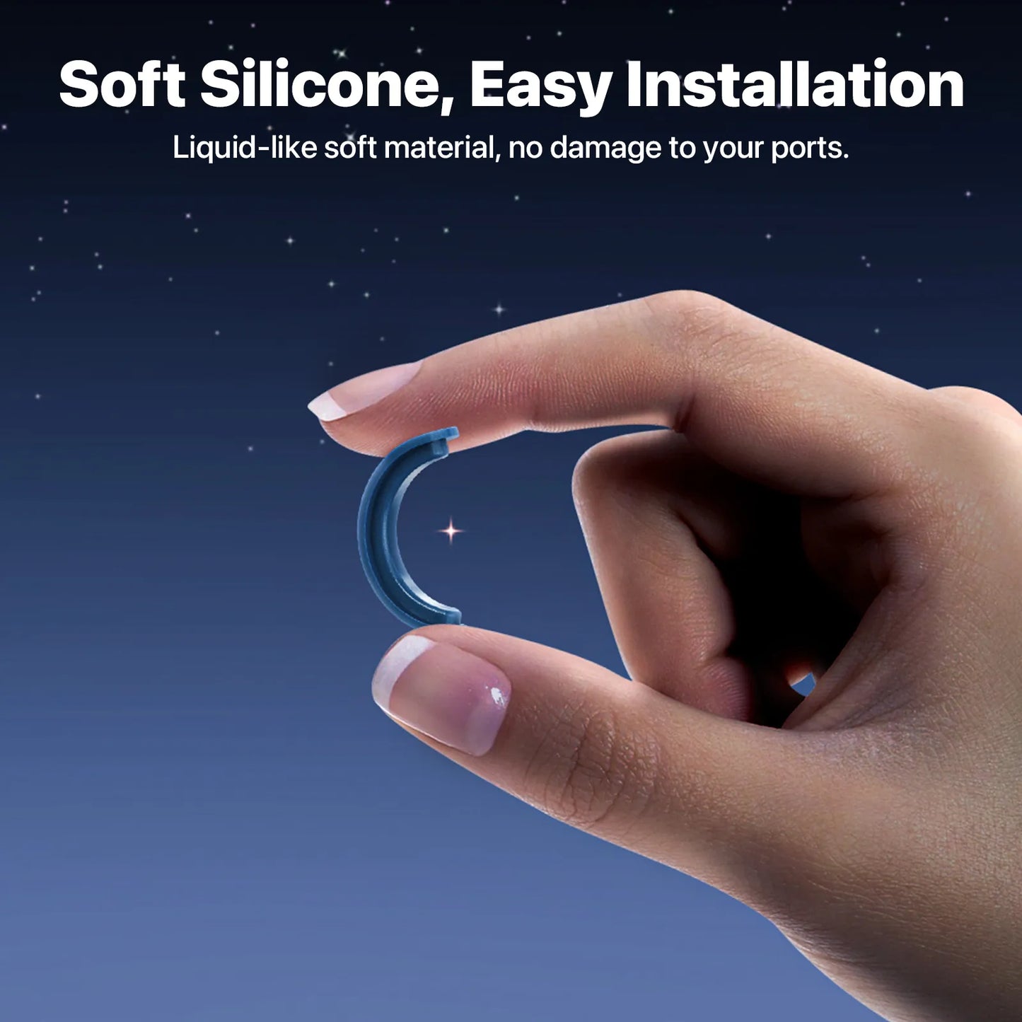 Soonjet 9Pcs Anti Dust Dirt Plug Cups Set, Silicone Anti Dirt Cover - Midnight