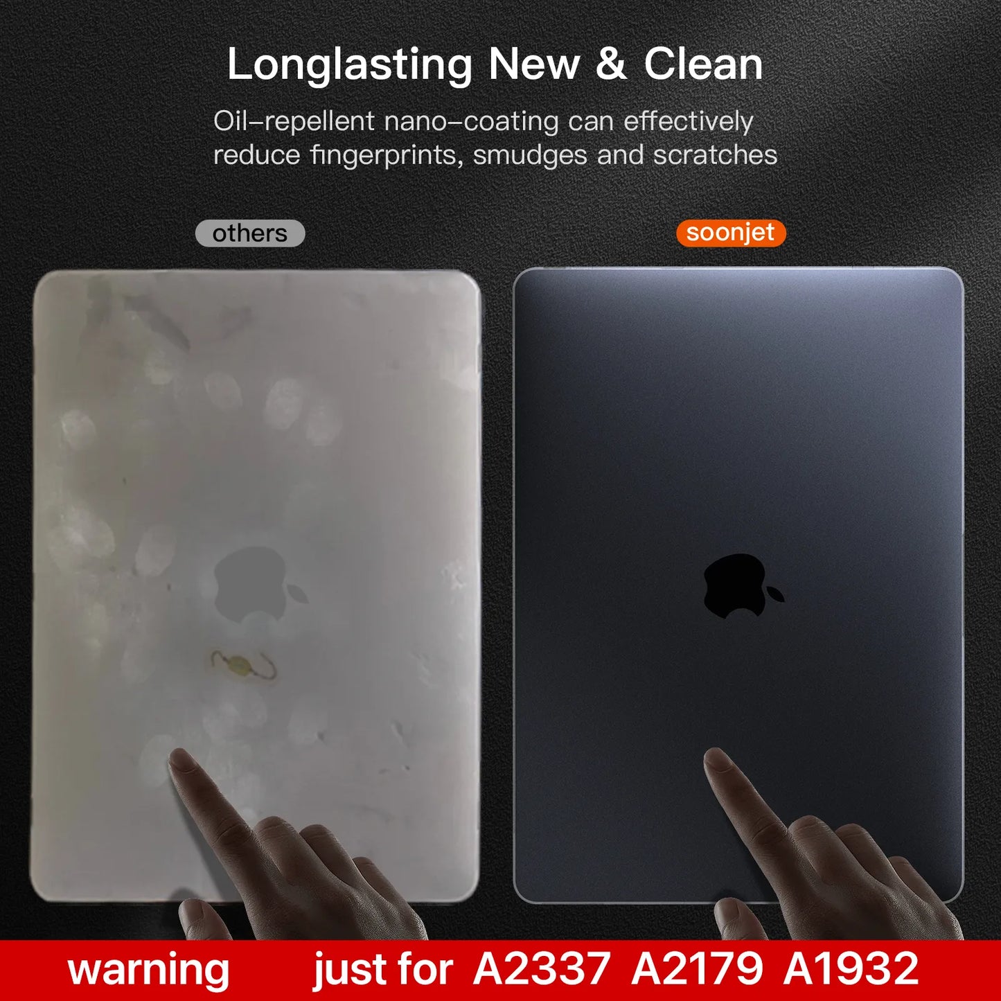 Soonjet Compatible for MacBook Air 13 inch Case M1 2020 2019 2018 - Matte Clear