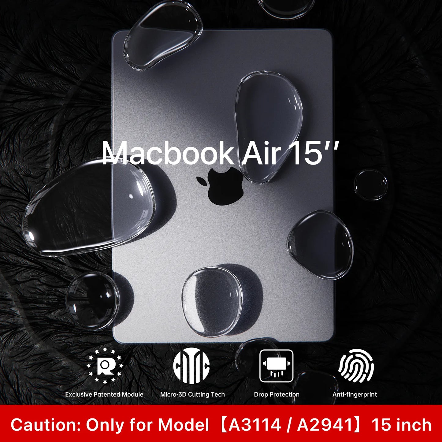 Soonjet Invisible Armor for MacBook Air 15 inch Case with Translucent Cover - Matte Clear