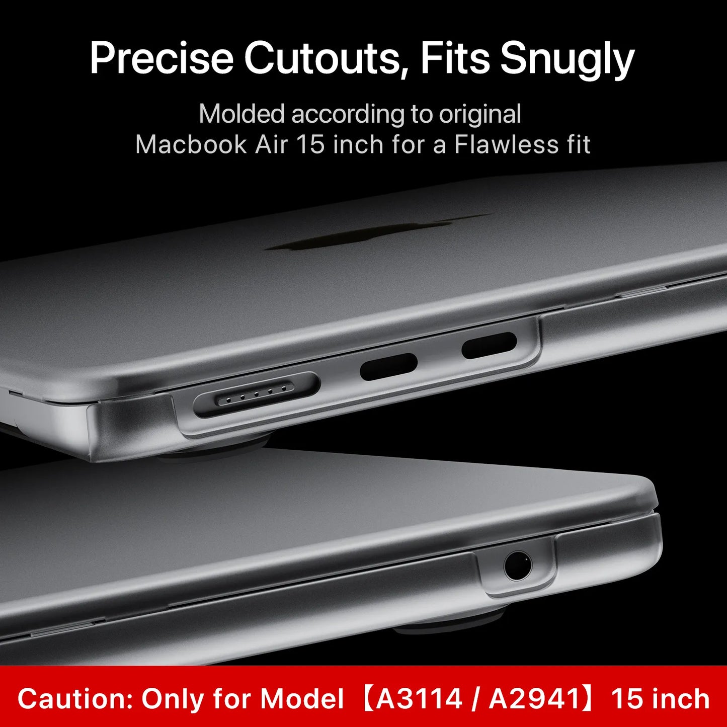 Soonjet Invisible Armor for MacBook Air 15 inch Case with Translucent Cover - Matte Clear