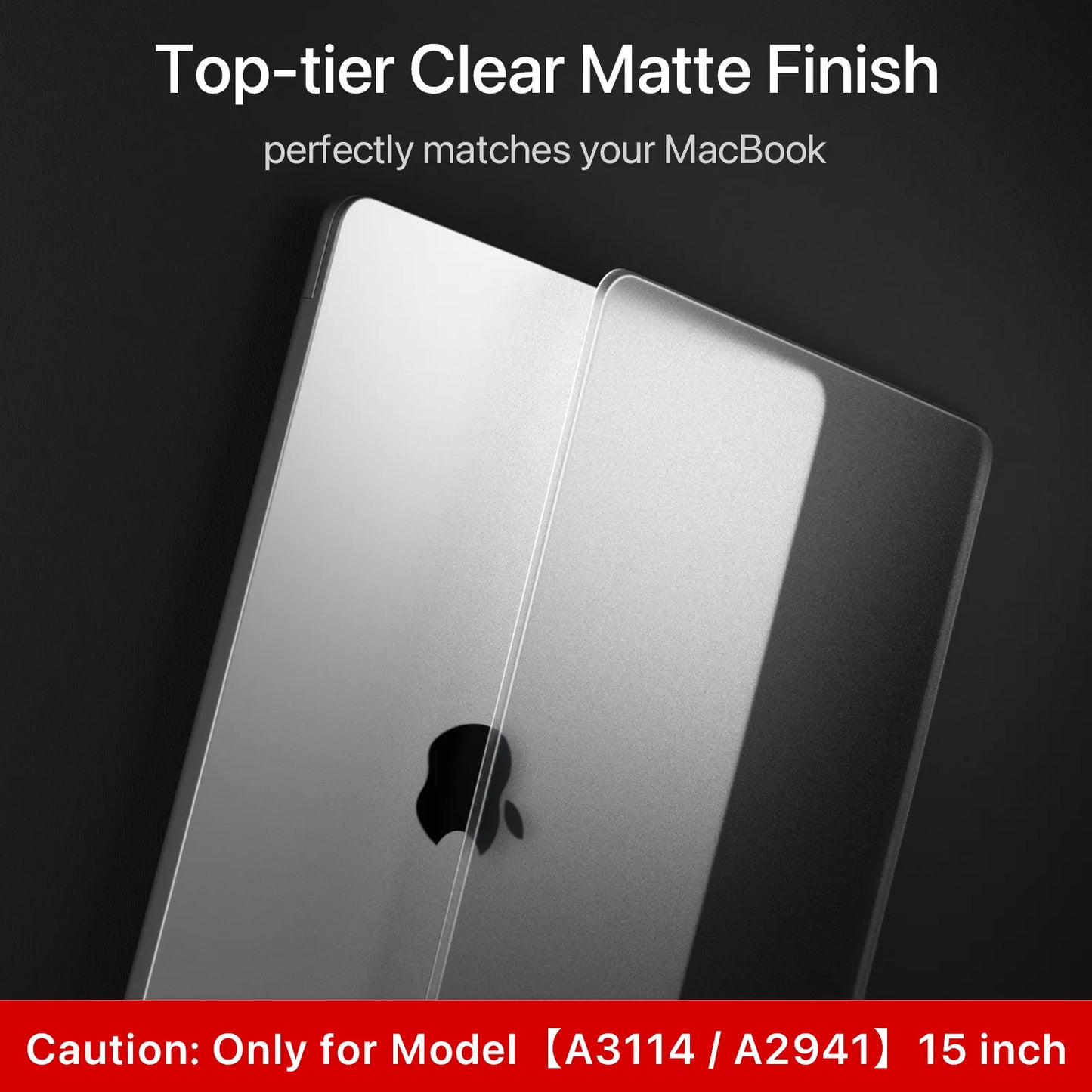 Soonjet Invisible Armor for MacBook Air 15 inch Case with Translucent Cover - Matte Clear