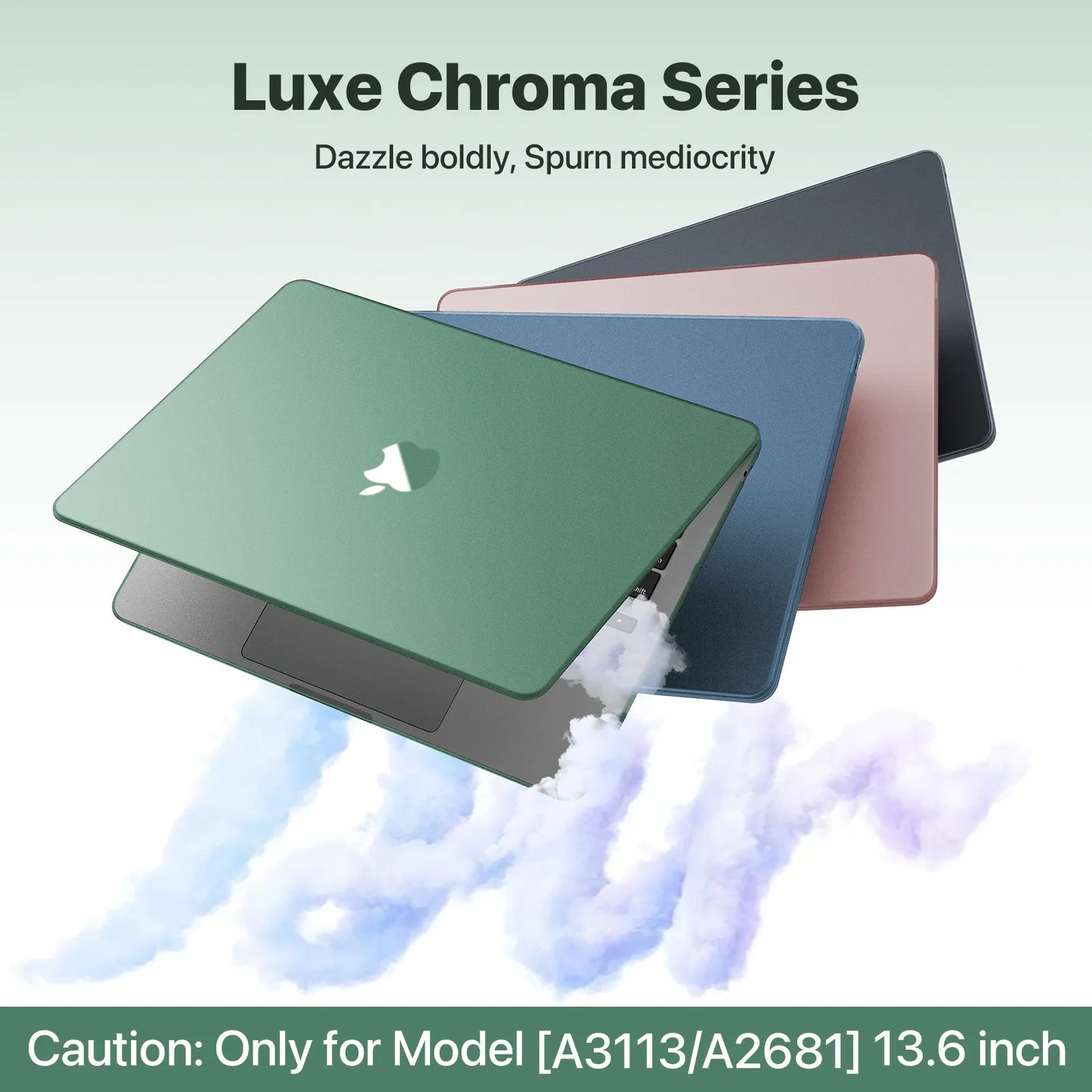 Soonjet Compatible for MacBook Air 13.6 inch Case M3 M2 2024-2022 - Green