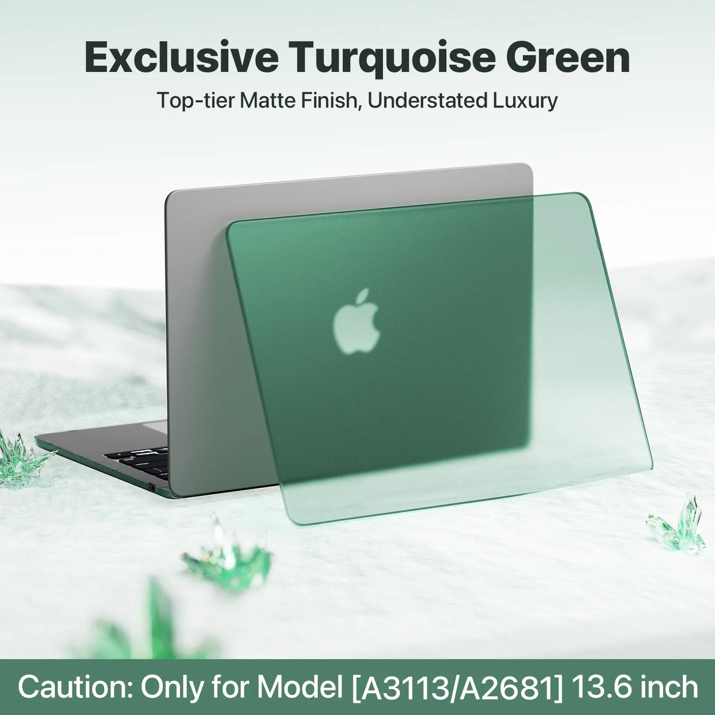 Soonjet Compatible for MacBook Air 13.6 inch Case M3 M2 2024-2022 - Green