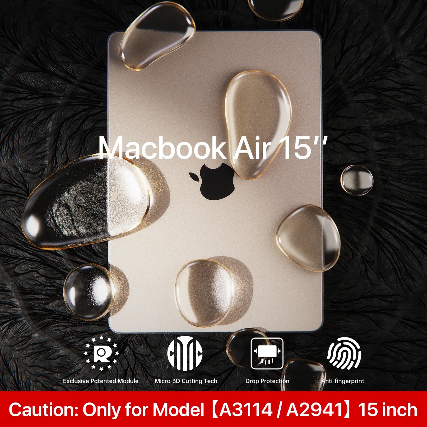 Soonjet Compatible for MacBook Air 15 inch Case - Starlight Clear