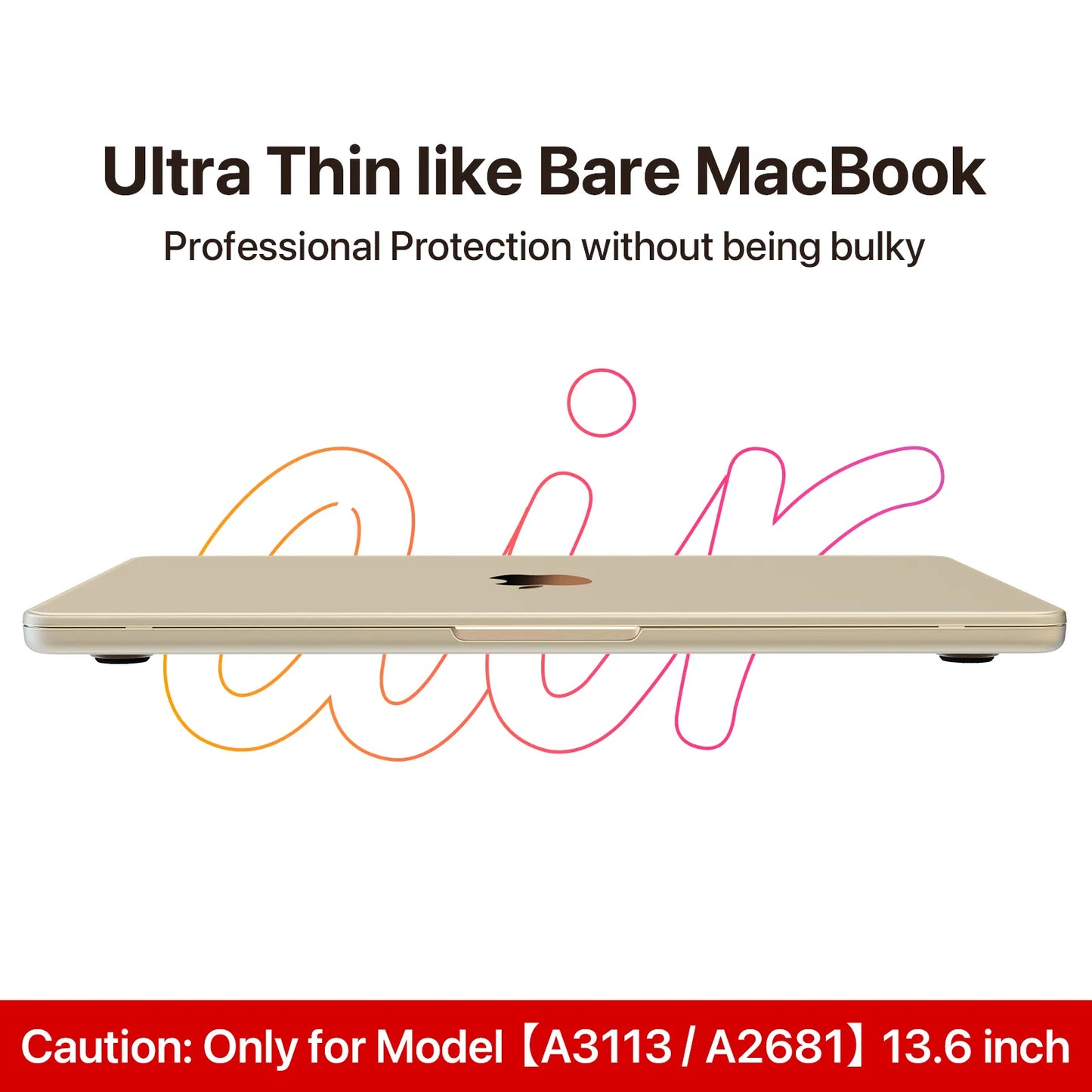 Soonjet for MacBook Air 13.6 inch Case with Translucent Keyboard Cover - Starlight Clear