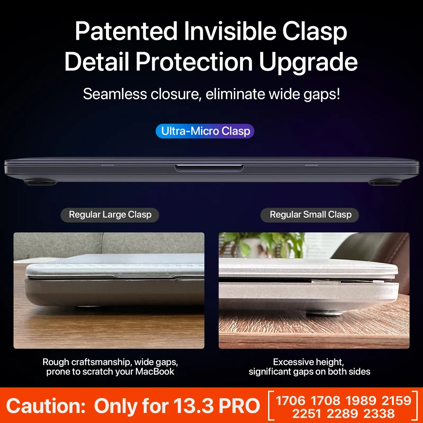 Soonjet for MacBook Pro 13 inch Case - Space Gray Clear