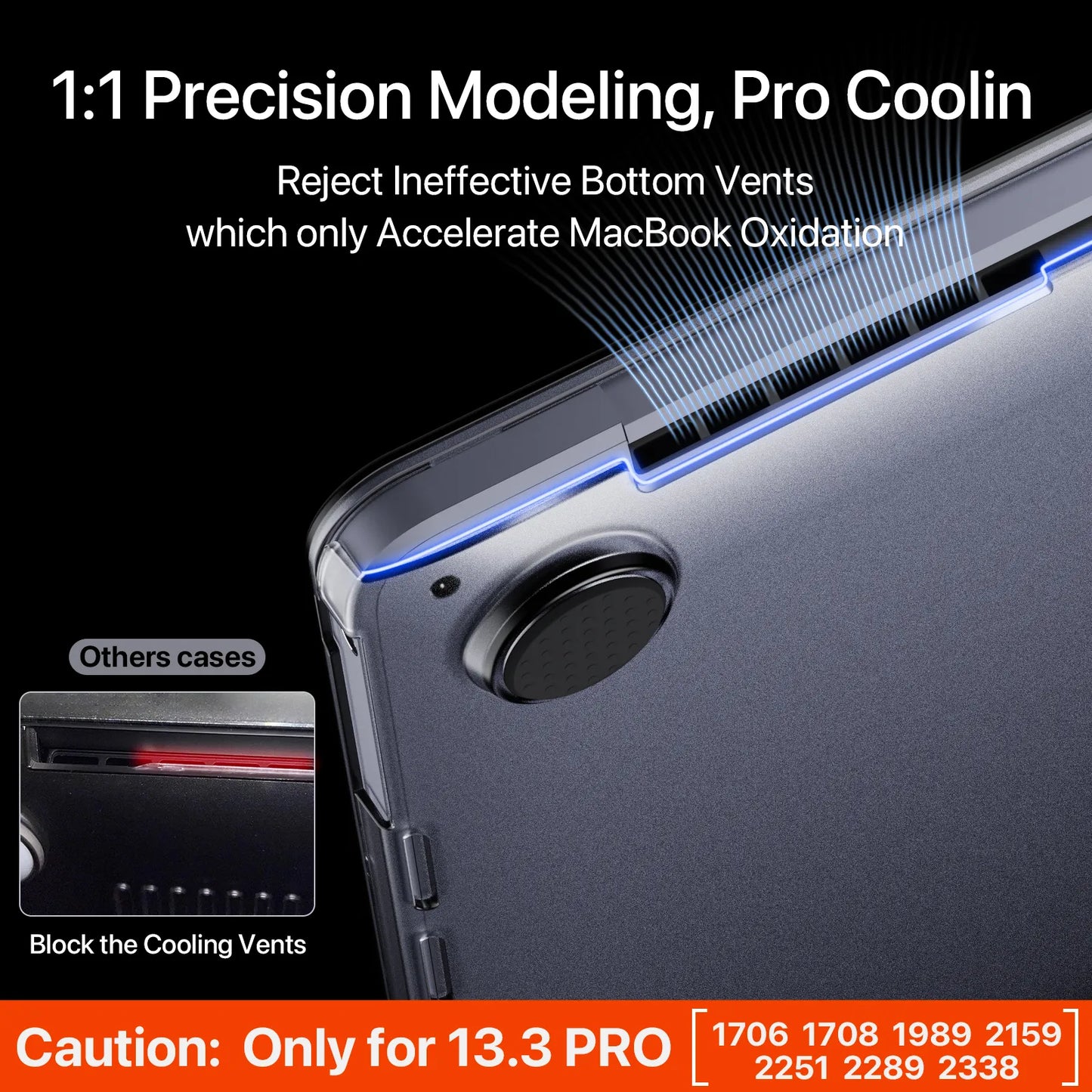 Soonjet for MacBook Pro 13 inch Case - Space Gray Clear