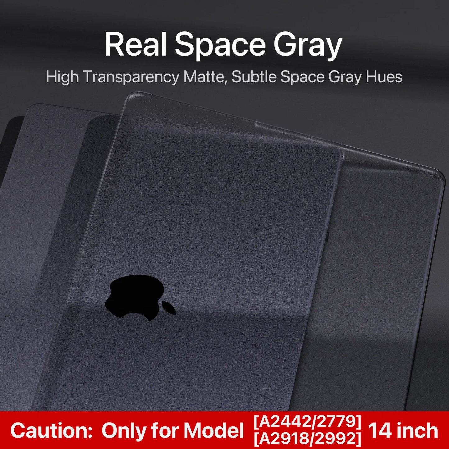 Soonjet for MacBook Pro 14 inch Case 2023-2021 M3 - Space Gray Clear