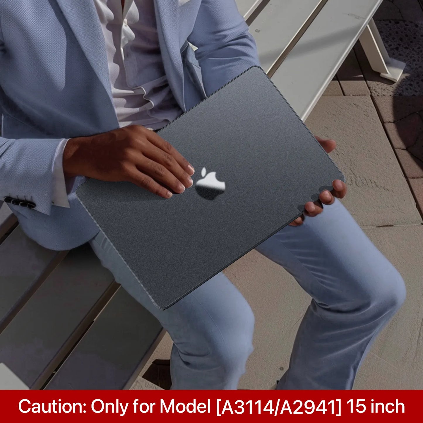 Soonjet Compatible for MacBook Air 13.6 inch Case M3 M2 2024-2022 - Black