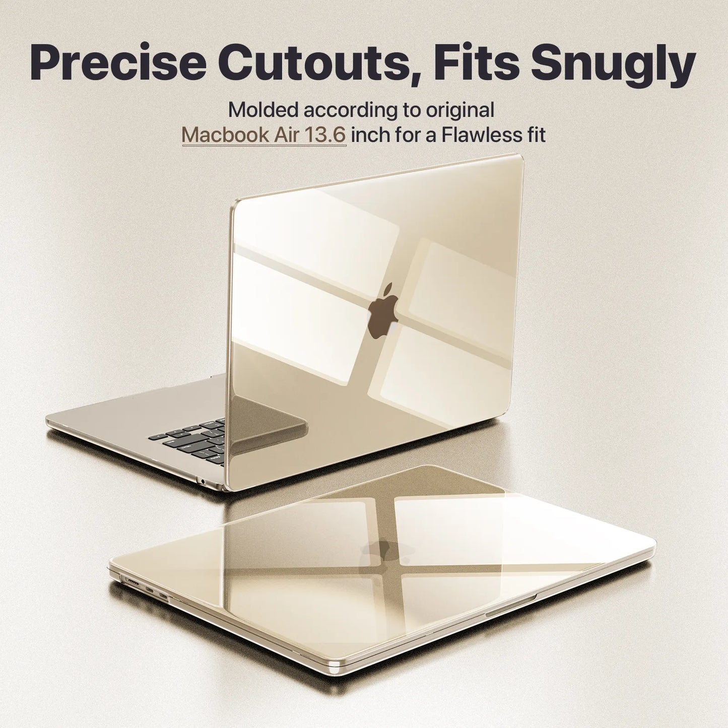 Soonjet for MacBook Air 13.6 inch Case Crystal Starlight