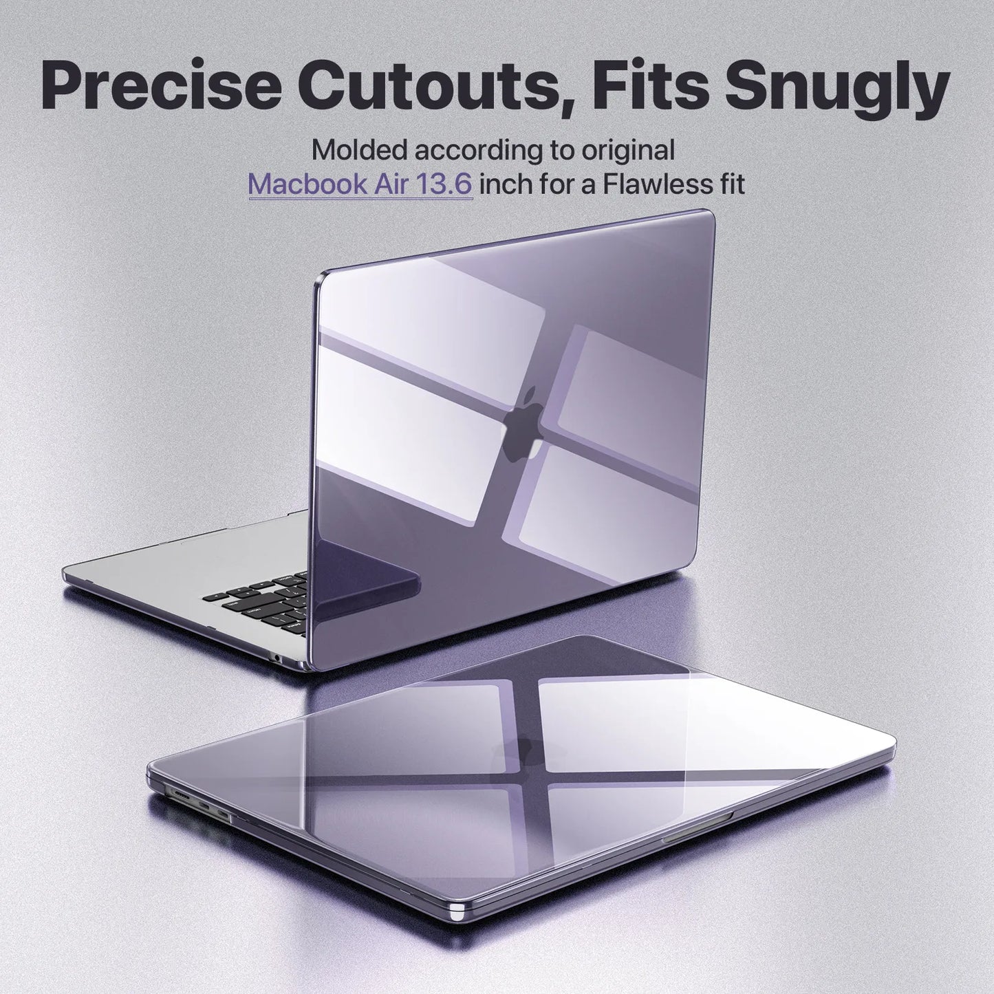 Soonjet for MacBook Air 13.6 inch Case Crystal Purple
