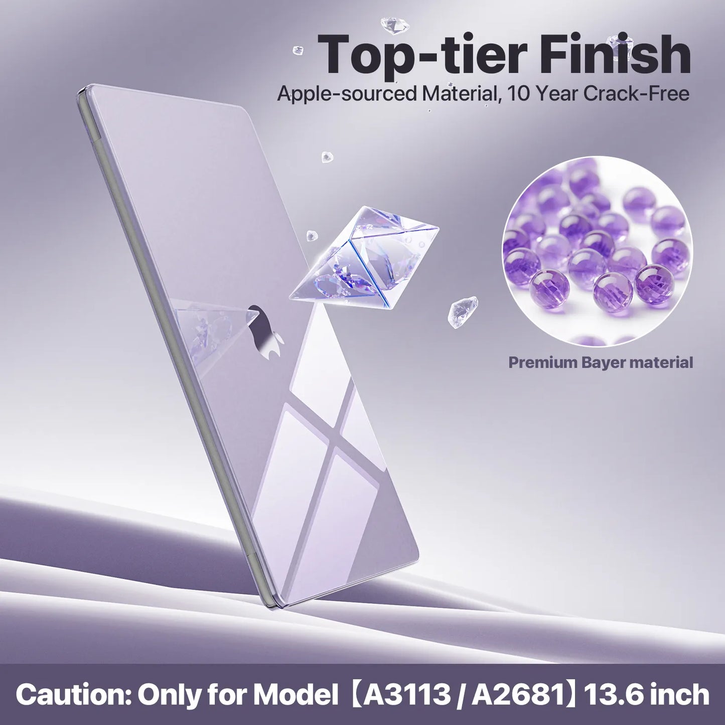 Soonjet for MacBook Air 13.6 inch Case Crystal Purple