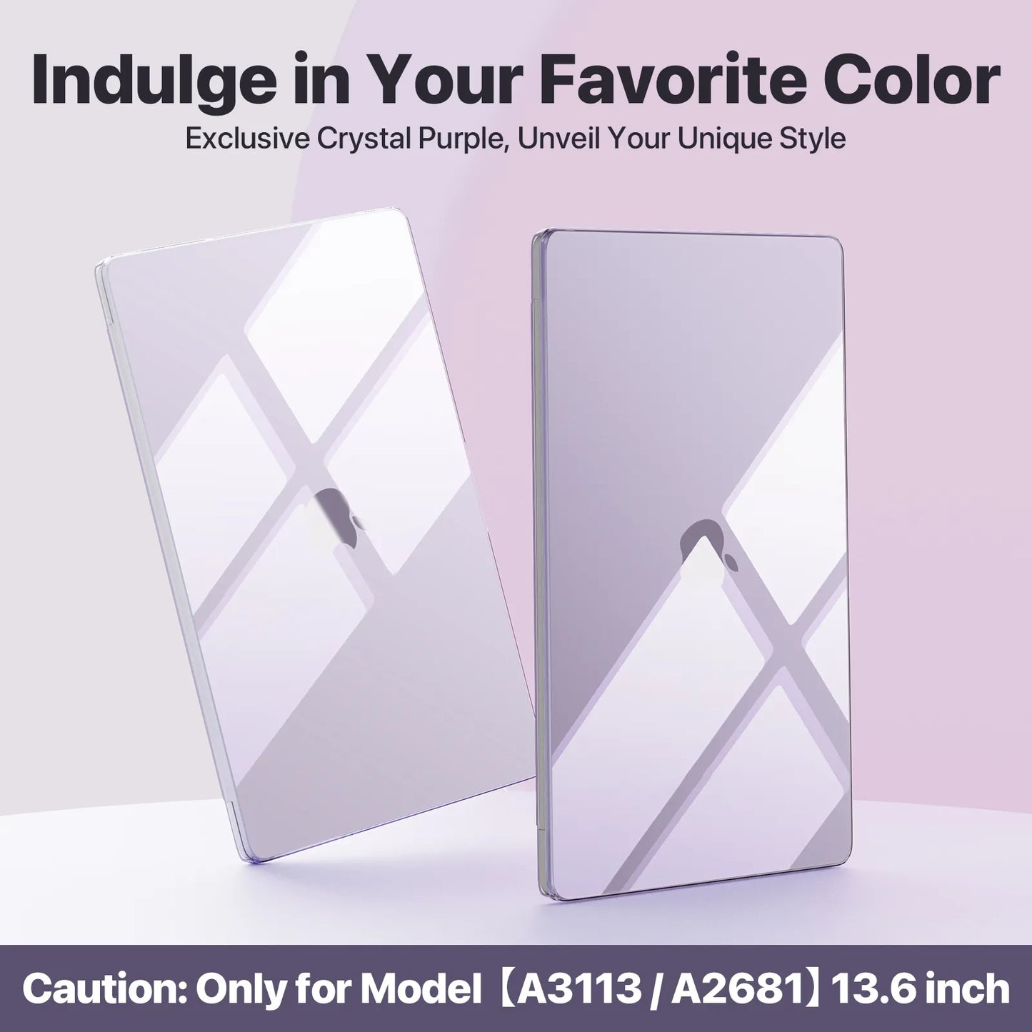 Soonjet for MacBook Air 13.6 inch Case Crystal Purple
