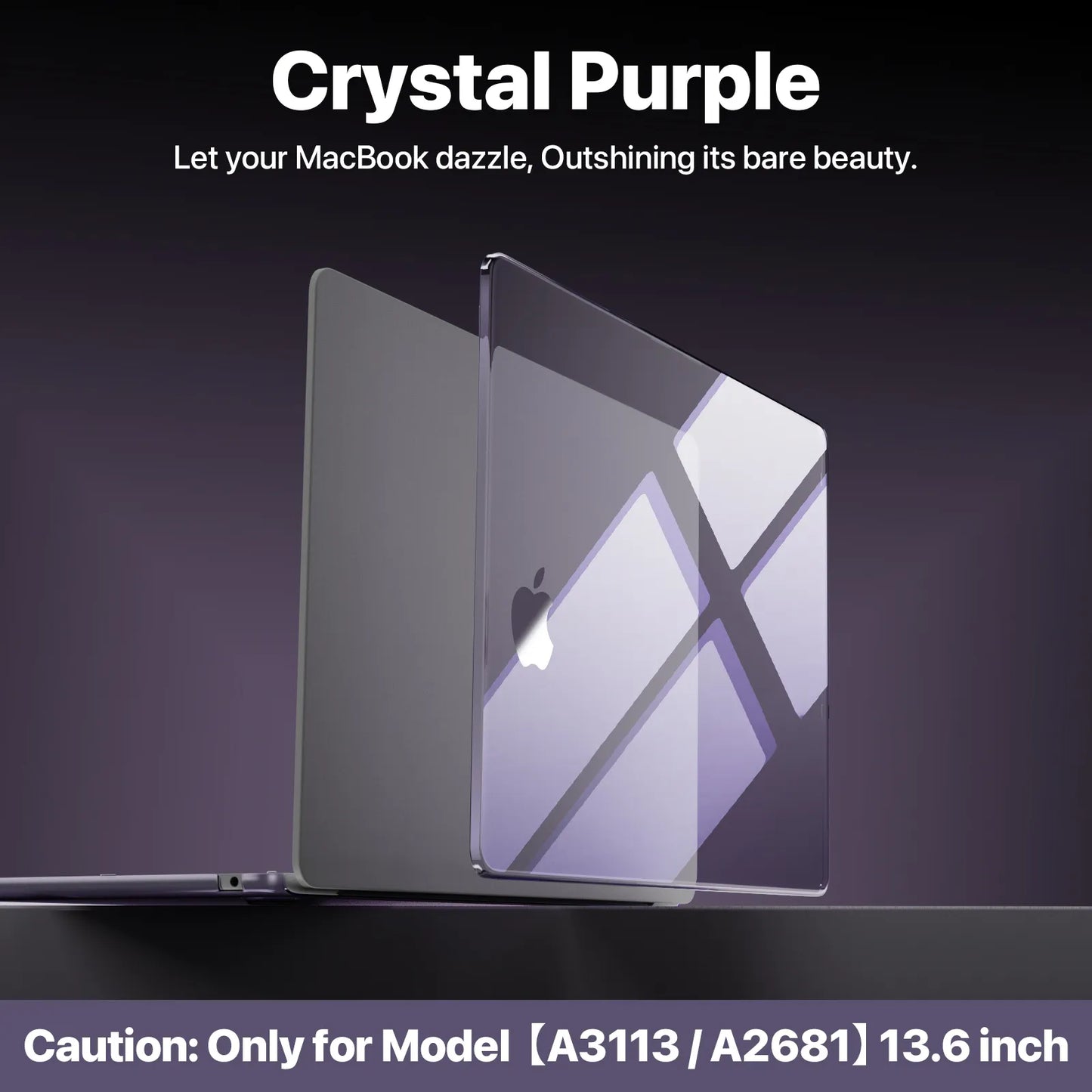 Soonjet for MacBook Air 13.6 inch Case Crystal Purple
