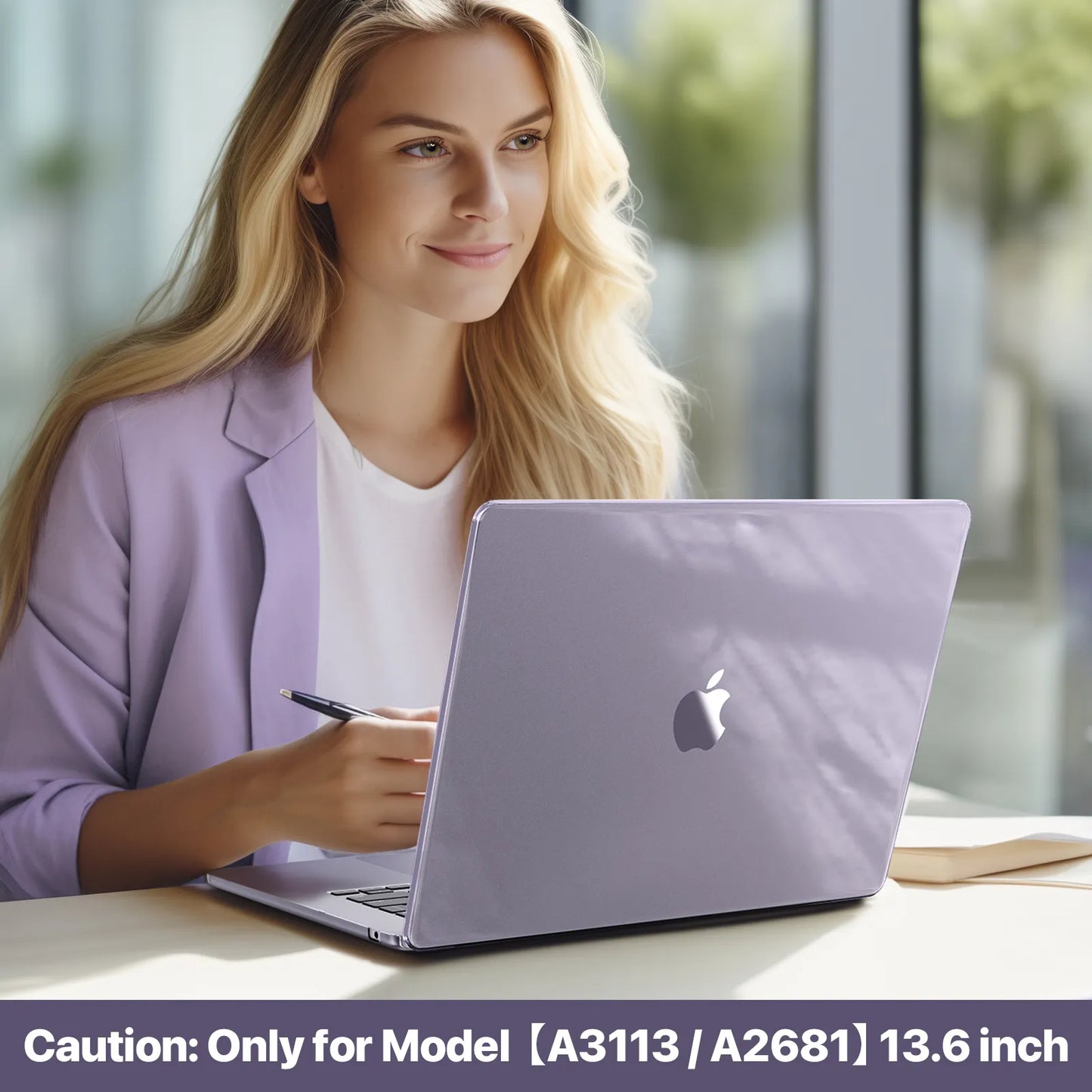 Soonjet for MacBook Air 13.6 inch Case Crystal Purple
