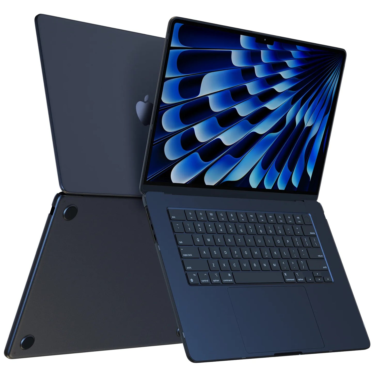 Soonjet for MacBook Air 13.6 inch Case with Translucent Keyboard Cover - Midnight Clear