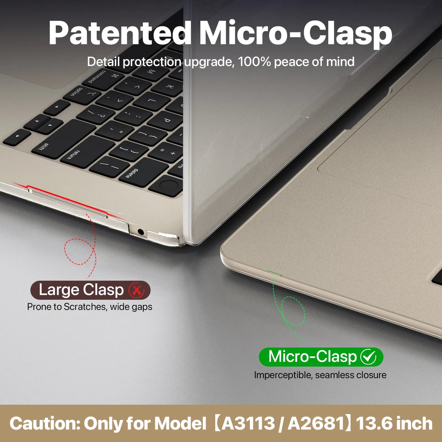 Soonjet for MacBook Air 13.6 inch Case Crystal Starlight