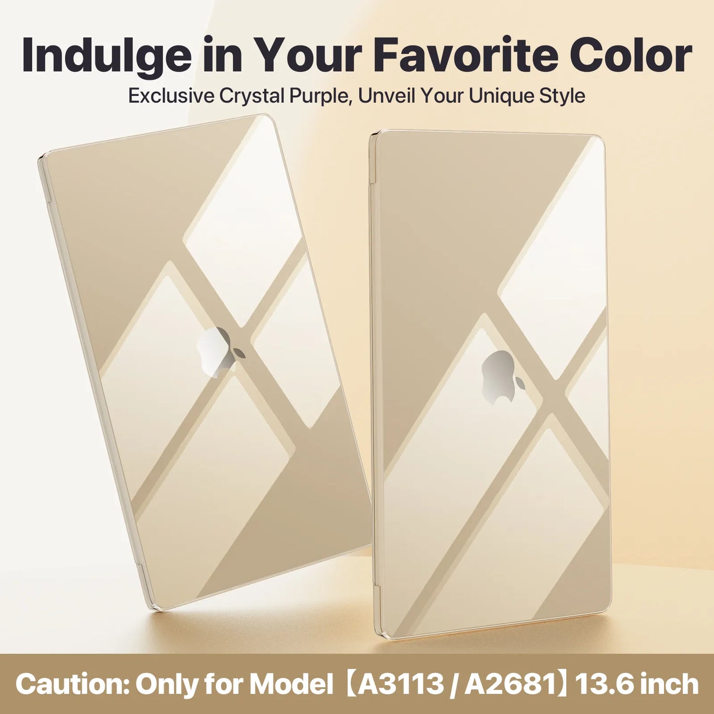 Soonjet for MacBook Air 13.6 inch Case Crystal Starlight