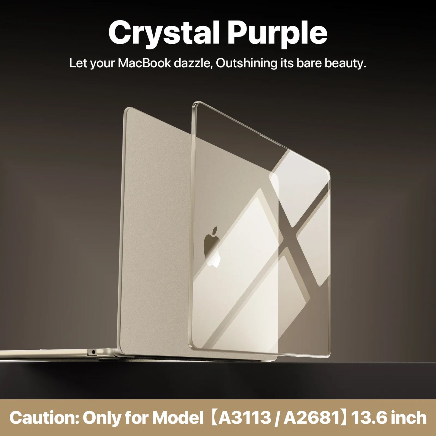 Soonjet for MacBook Air 13.6 inch Case Crystal Starlight