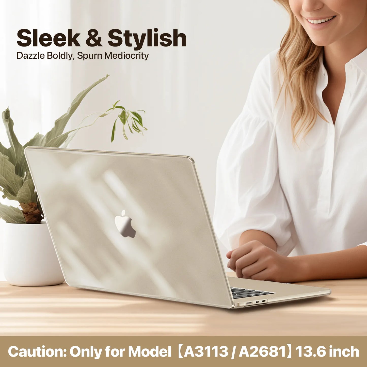Soonjet for MacBook Air 13.6 inch Case Crystal Starlight