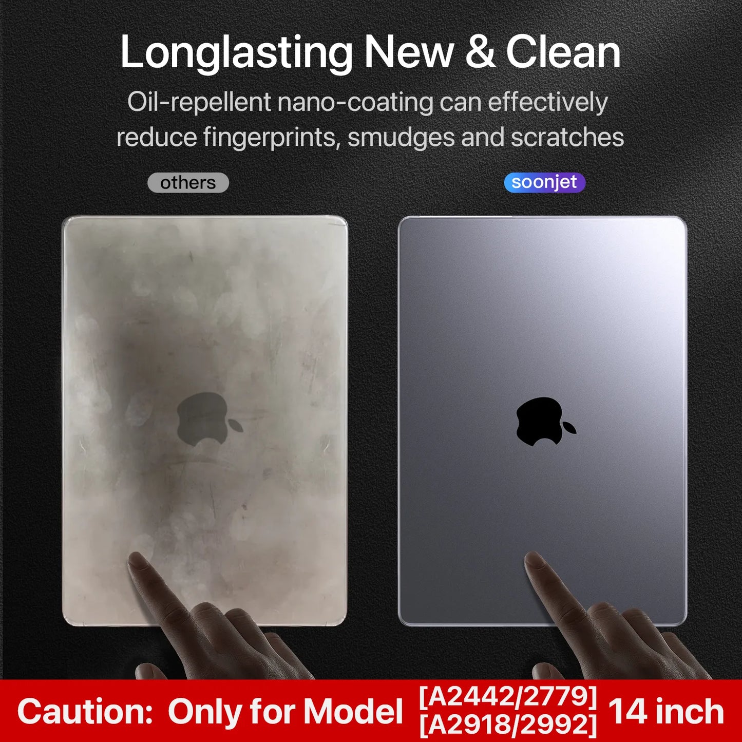 Soonjet Compatible for MacBook Pro 14 inch Case 2023-2021 M3 - Clear
