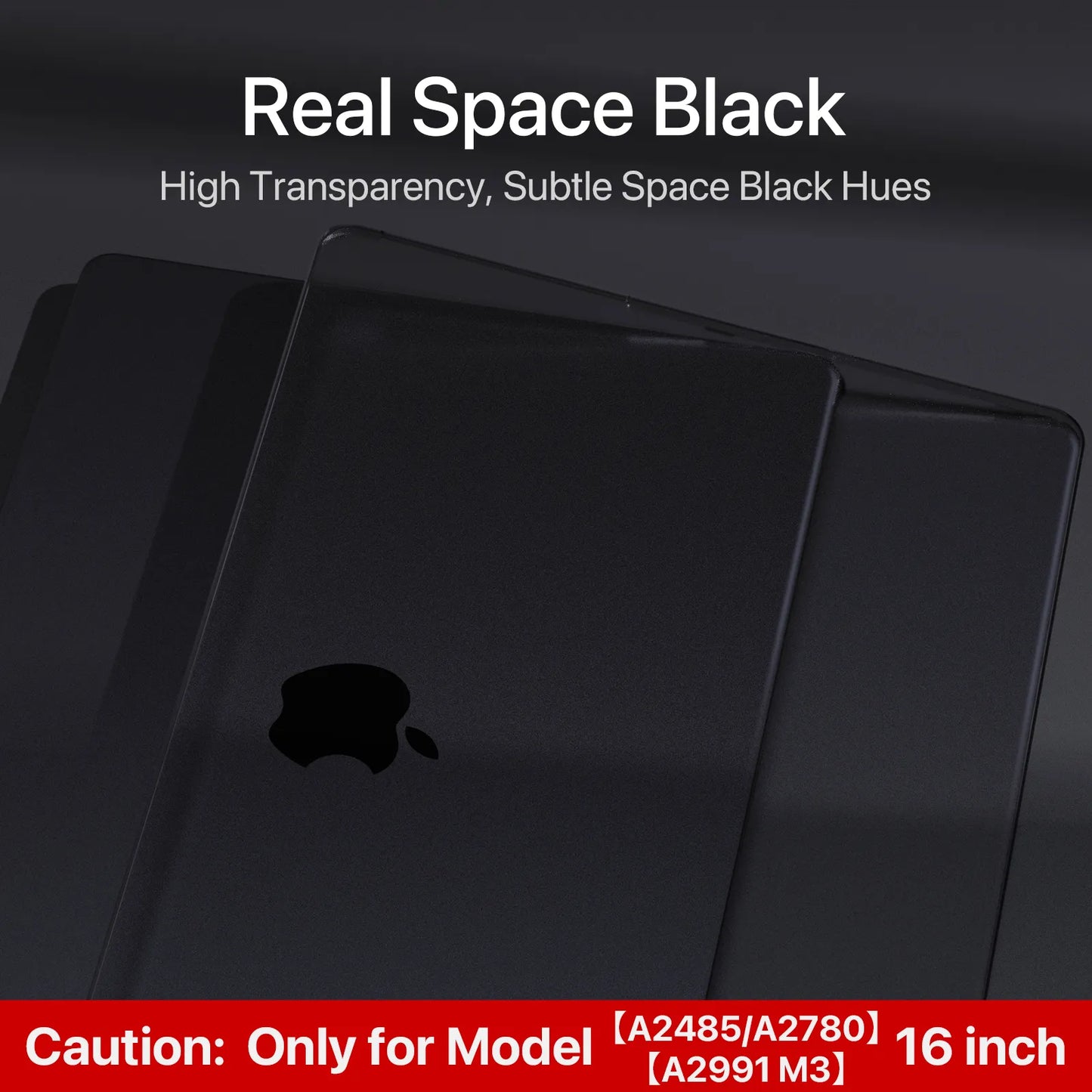 Soonjet Compatible for MacBook Pro 16 inch Case 2023-2021 M3 - Space Black Clear