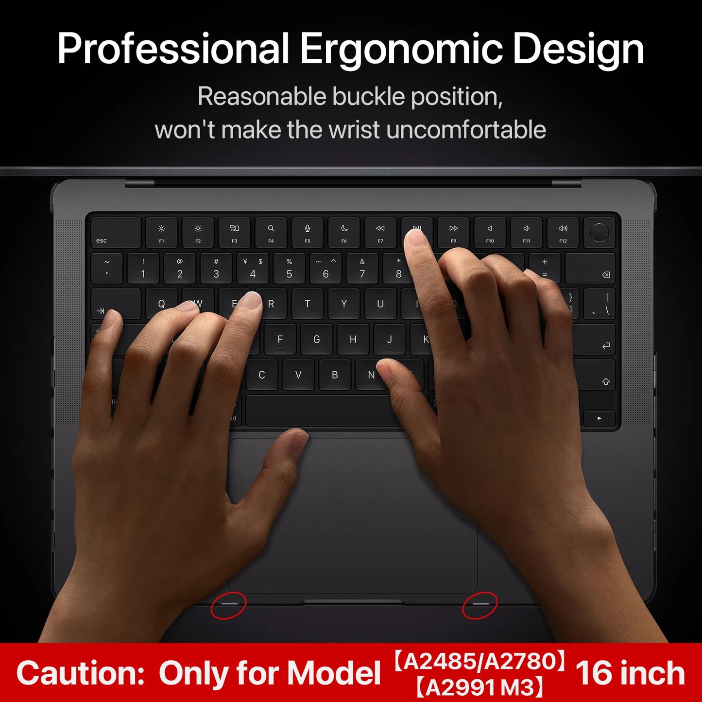 Soonjet for MacBook Pro 16 inch Case with Translucent Keyboard Cover - Space Black Clear