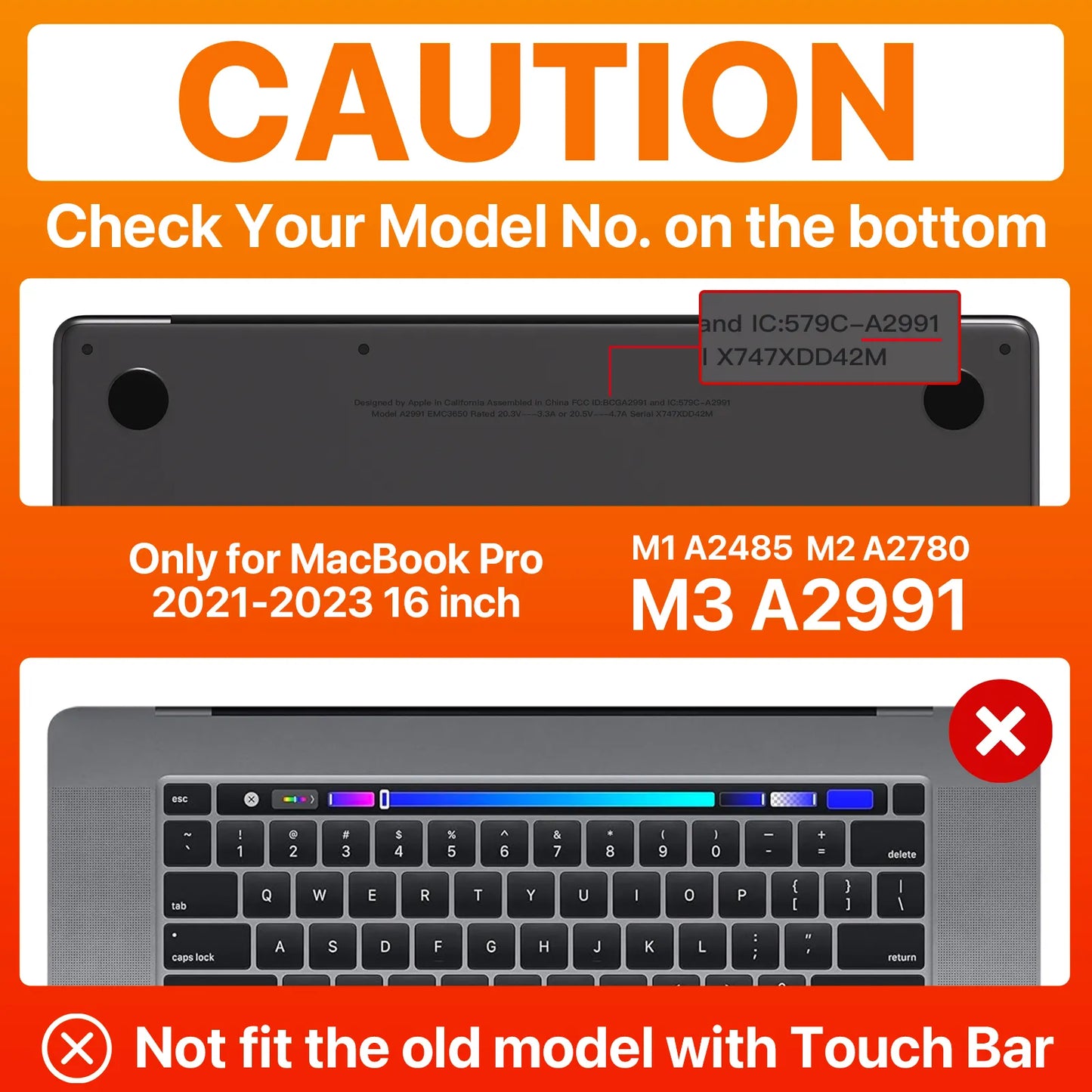 Soonjet Compatible for MacBook Pro 16 inch Case 2023-2021 M3 - Space Black Clear