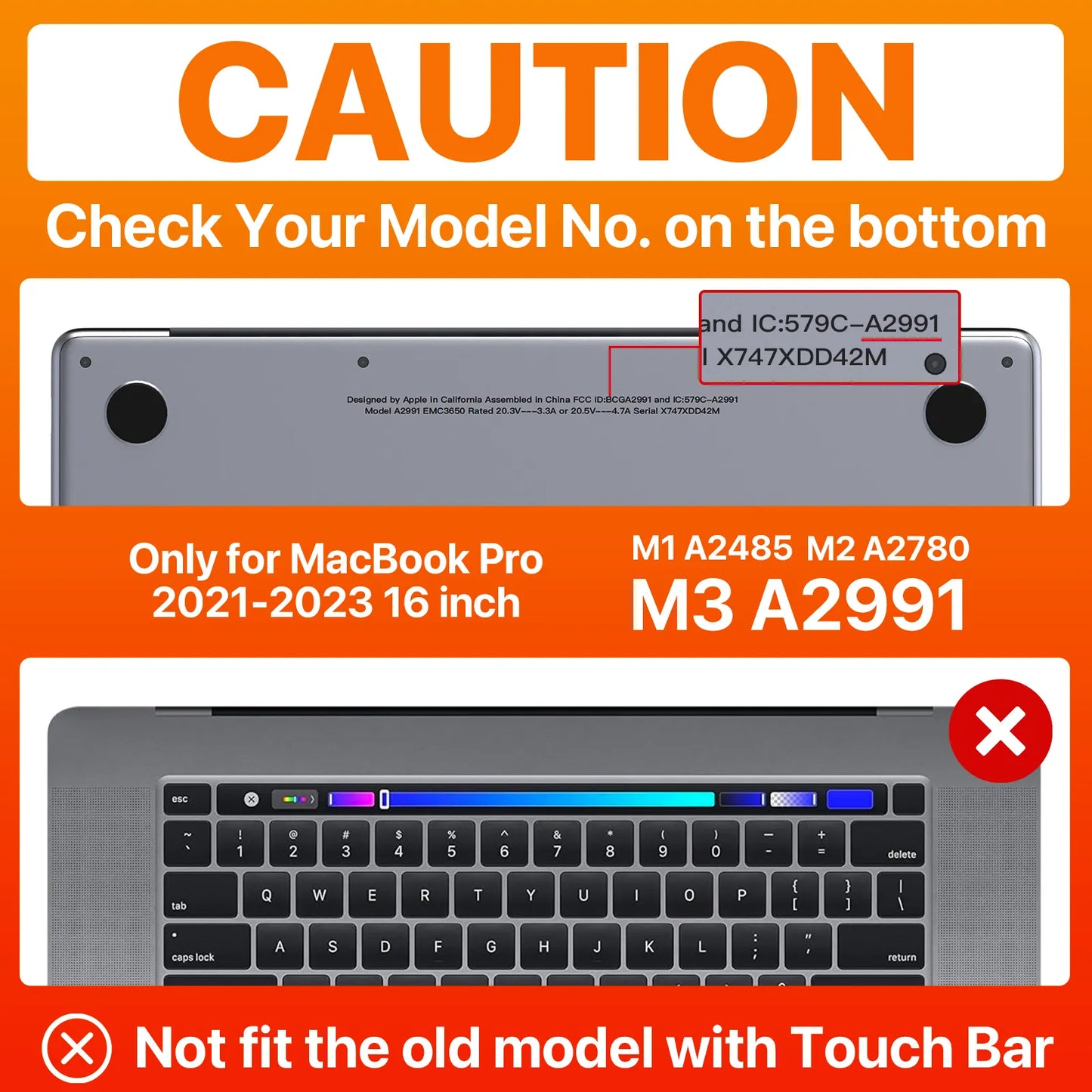 Soonjet Compatible for MacBook Pro 16 inch Case 2023-2021 M3 - Space Gray Clear