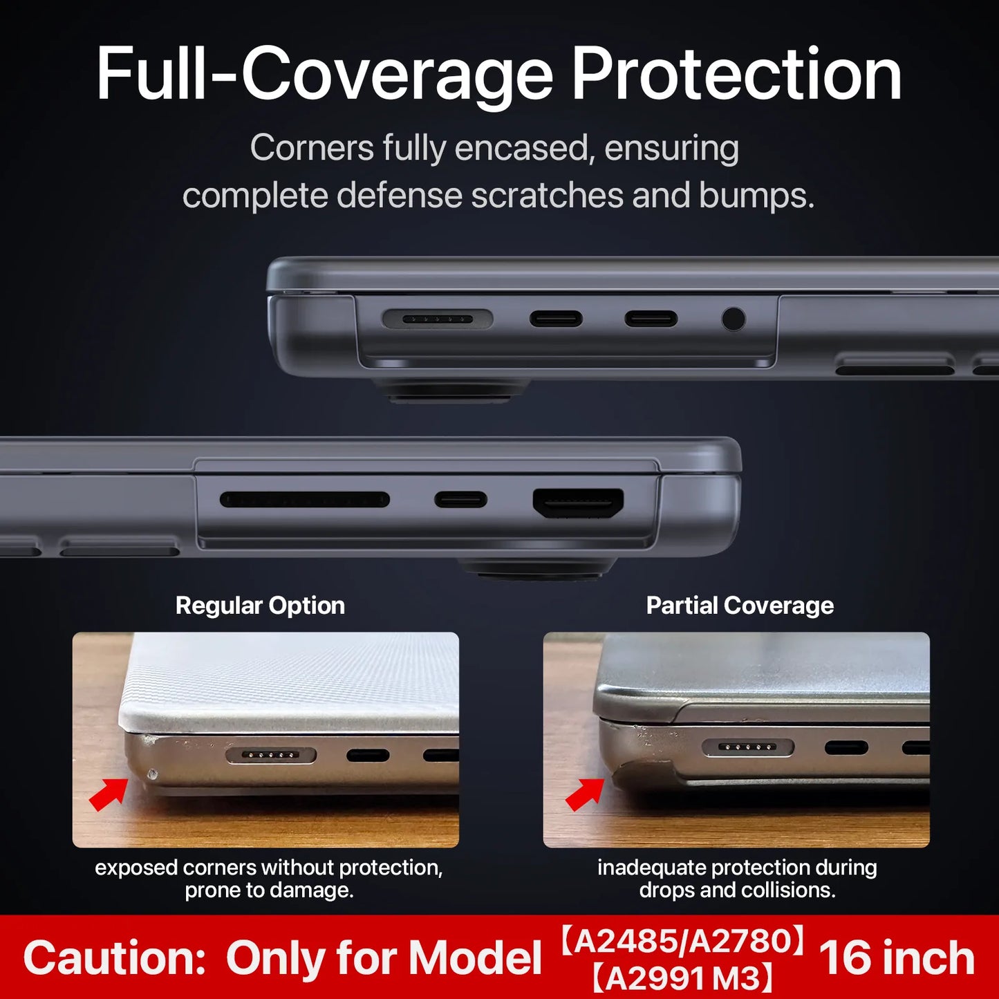 Soonjet Compatible for MacBook Pro 16 inch Case 2023-2021 M3 - Space Gray Clear
