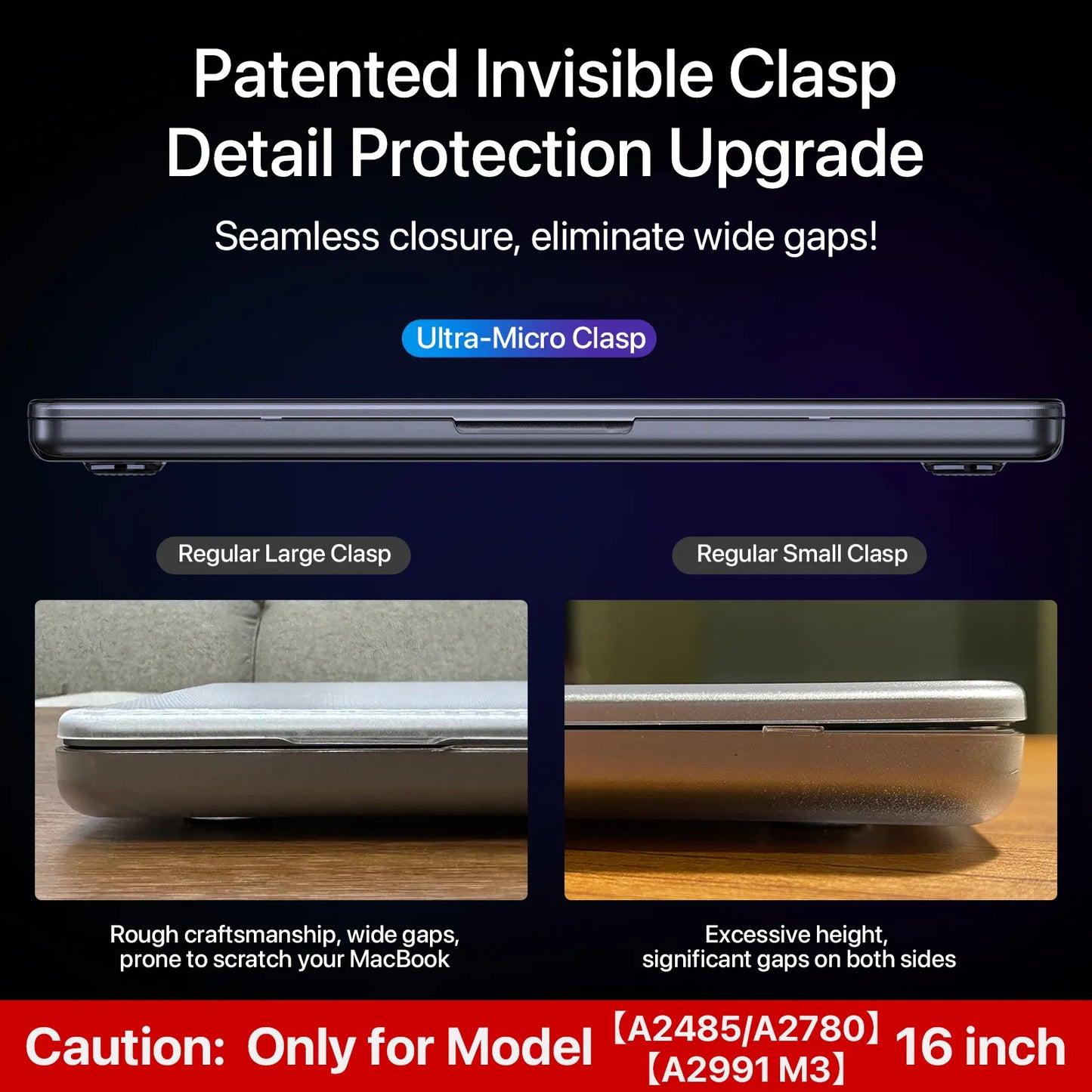 Soonjet Compatible for MacBook Pro 16 inch Case 2023-2021 M3 - Space Gray Clear