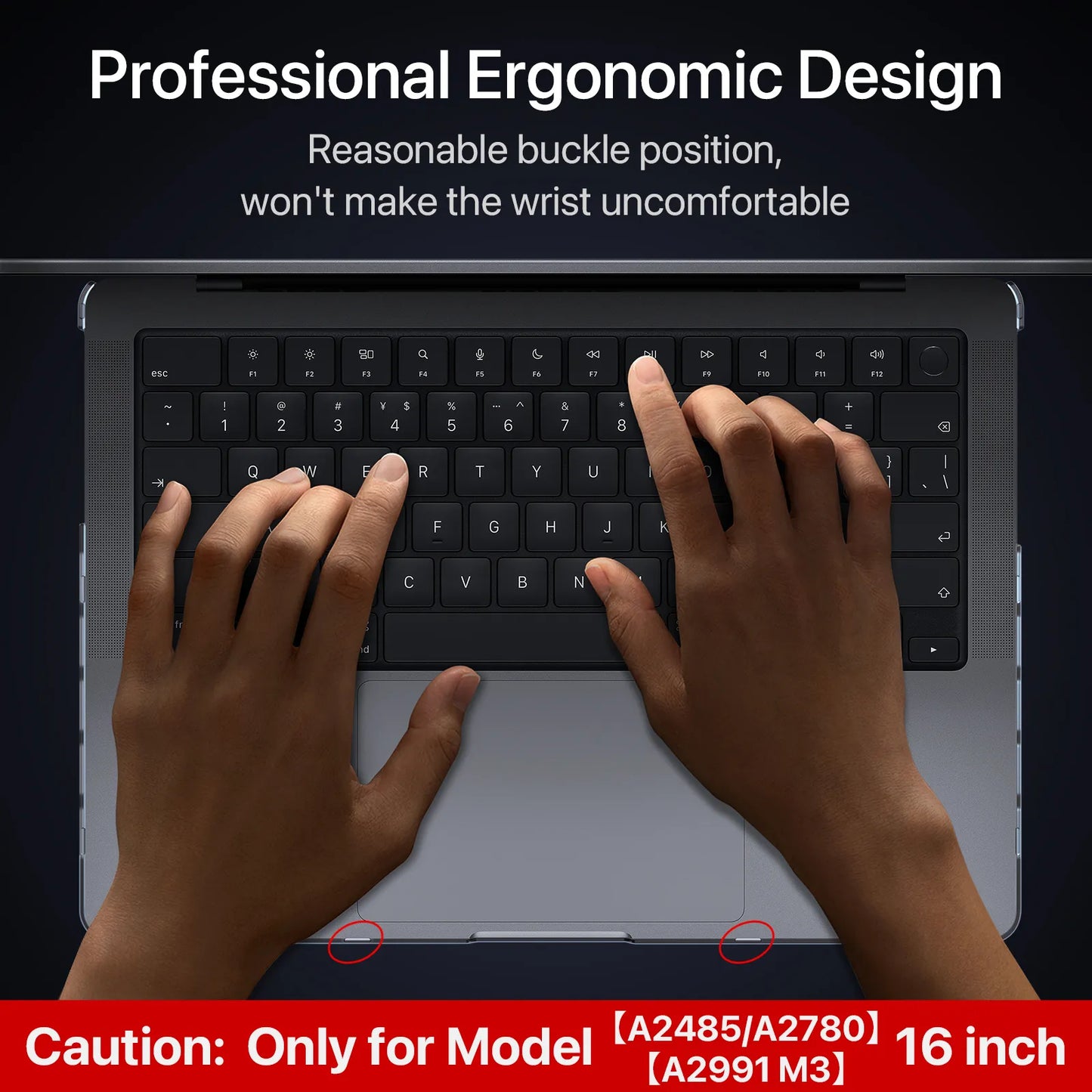 Soonjet for MacBook Pro 16 inch Case with Translucent Keyboard Cover - Space Gray Clear