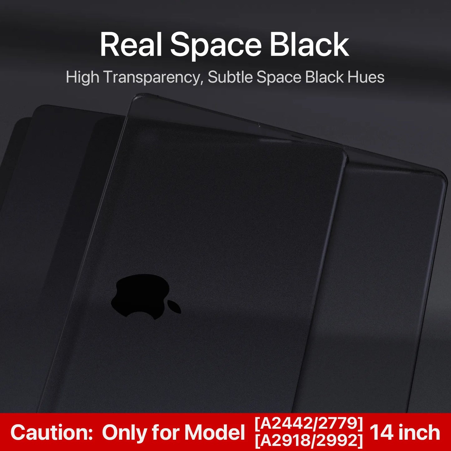 Soonjet for MacBook Pro 14 inch Case 2024-2021 M3 - Space Black Clear