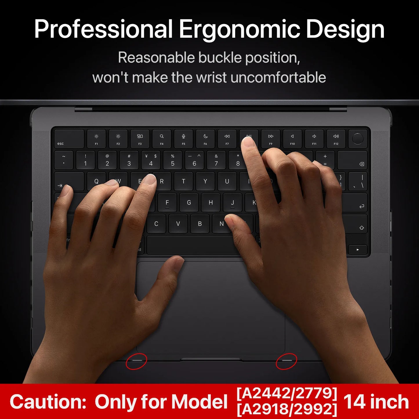 Soonjet for MacBook Pro 14 inch Case with Translucent Keyboard Cover - Space Black Clear