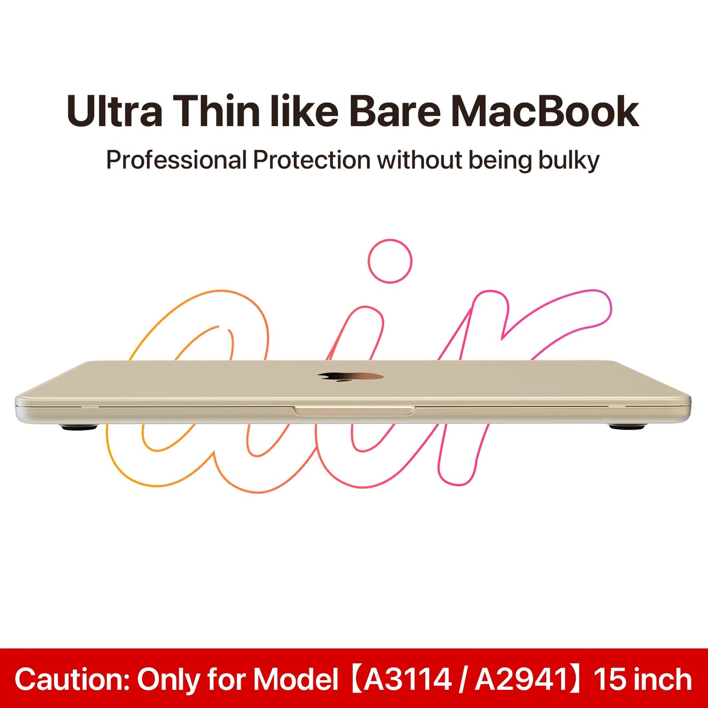 Soonjet for MacBook Air 15 inch Case with Translucent Keyboard Cover - Starlight Clear