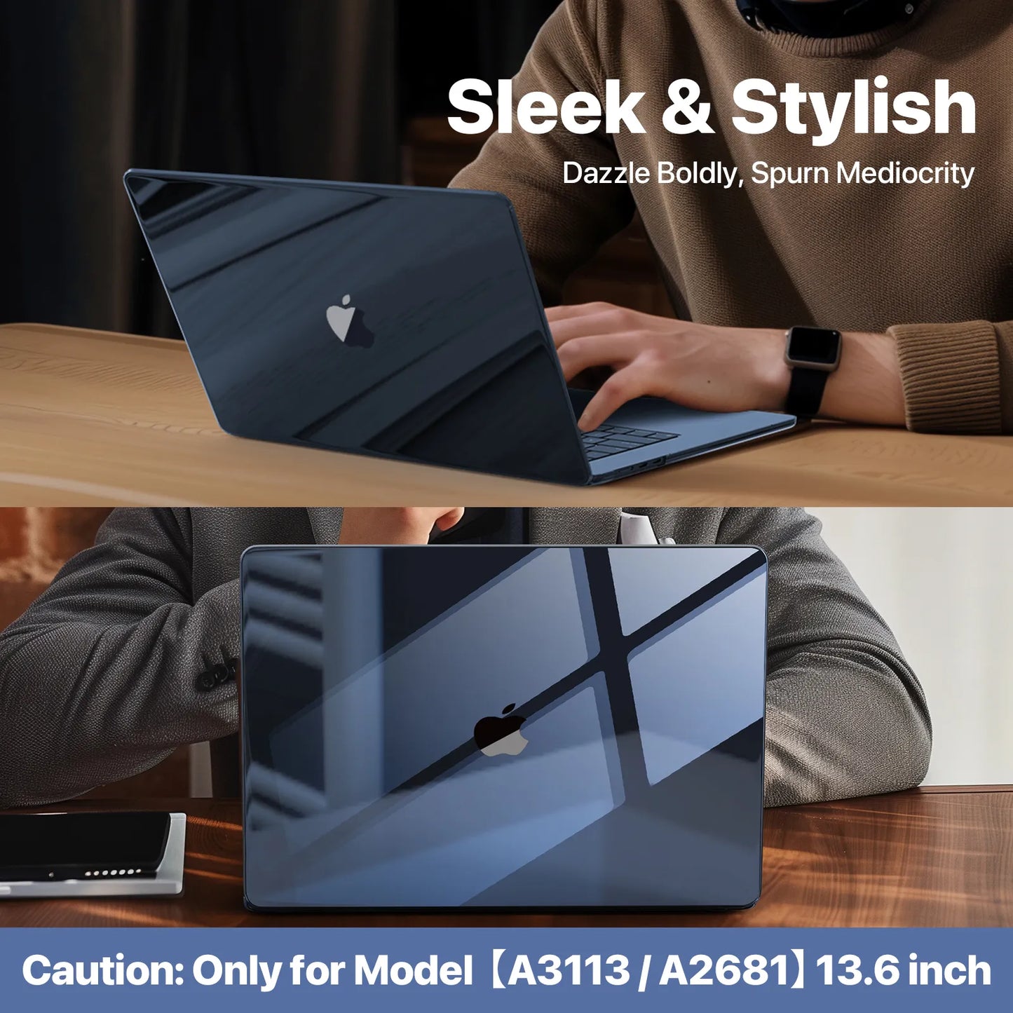 Soonjet for MacBook Air 13.6 inch Case - Crystal Midnight