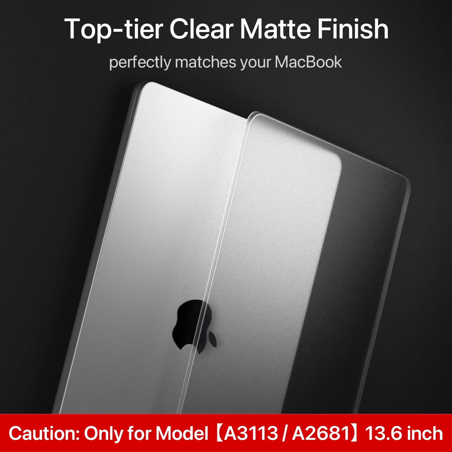 Soonjet for MacBook Air 13.6 inch Case with Translucent Keyboard Cover - Matte Clear