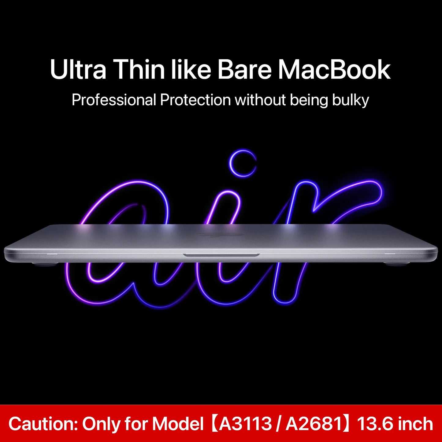 Soonjet for MacBook Air 13.6 inch Case with Translucent Keyboard Cover - Matte Clear