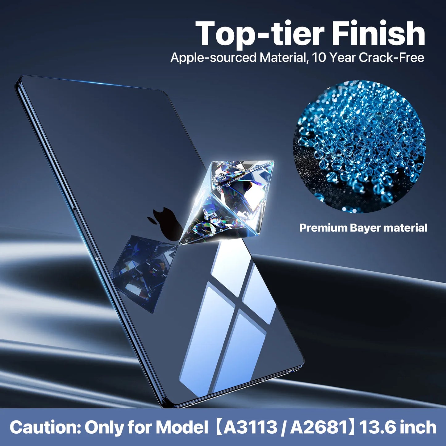 Soonjet for MacBook Air 13.6 inch Case - Crystal Midnight